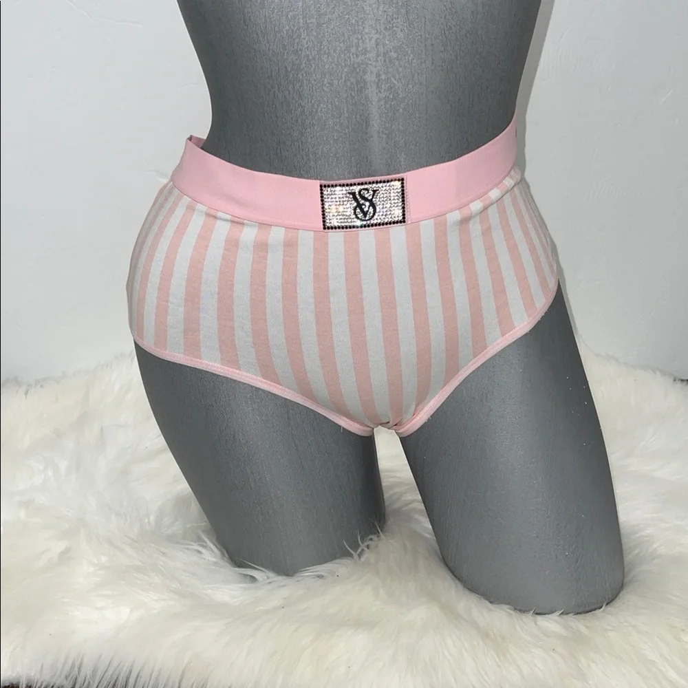 Victoria’s Secret Logo Cotton Shine Patch Modern Brief Panty Underwear. NWT